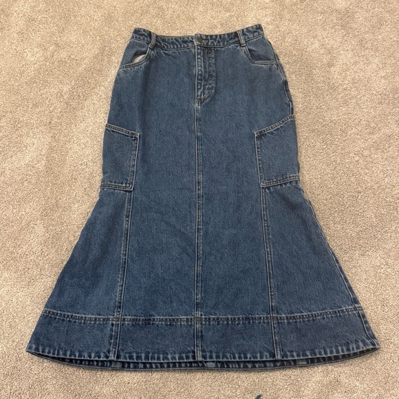 Shona Joy Tovere flared panneled midi skirt Free People size 6 like new - Picture 2 of 10